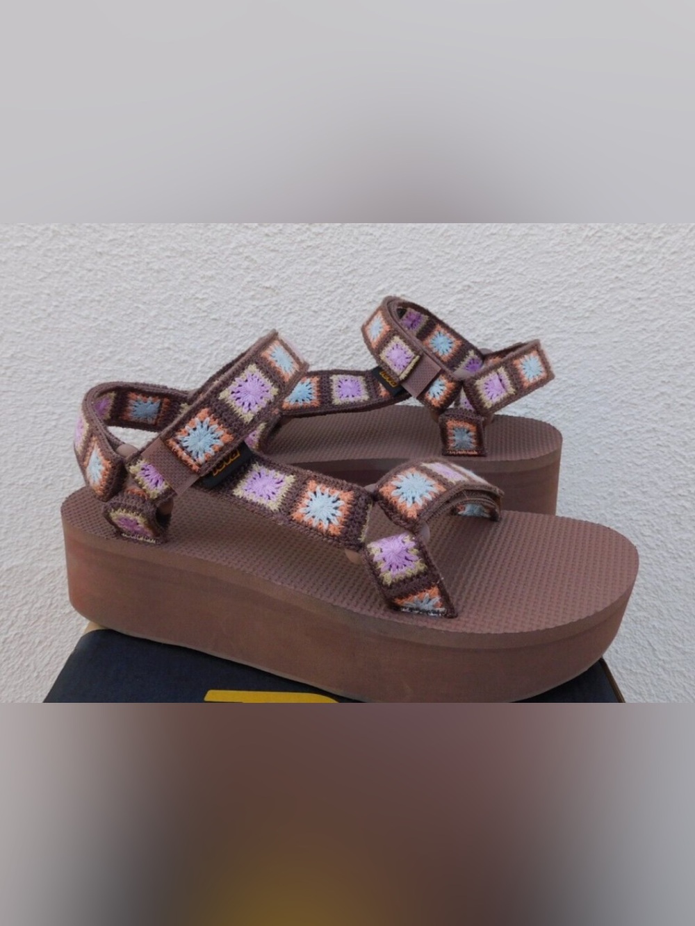 TEVA UNWIND FLATFORM UNIVERSAL CROCHET PLATFORM SANDALS, US 9